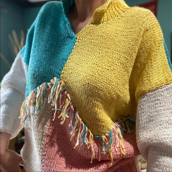 ‼️SOLD🏷️Vintage DEADSTOCK 1990s hand knit sweater - Picture 2 of 5